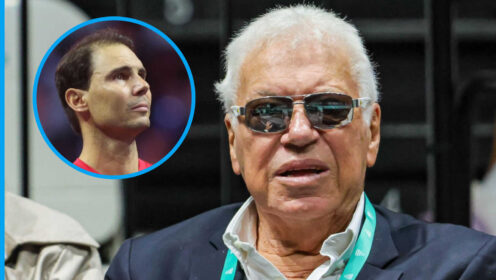 Pictured: Nicola Pietrangeli with inset of Rafael Nadal