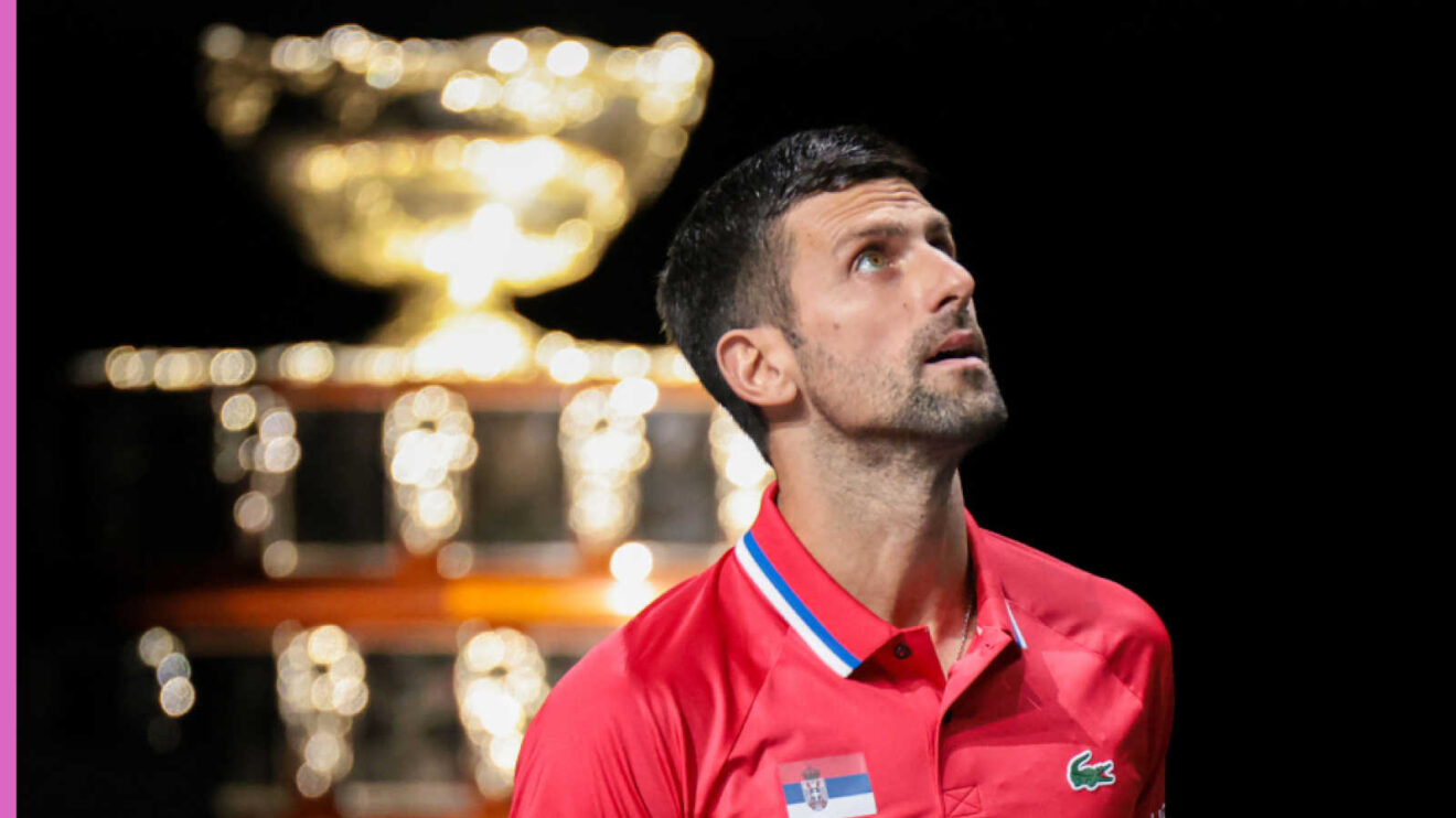 Pictured: Novak Djokovic in Davis Cup action