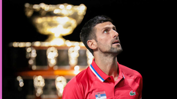 Pictured: Novak Djokovic in Davis Cup action
