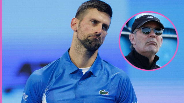 Pictured: Novak Djokovic with inset of Paul Annacone