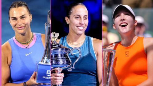 Pictured L-R: Aryna Sabalenka, Madison Keys, and Mirra Andreeva.