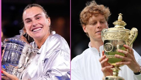 Pictured L-R: Aryna Sabalenka and Jannik Sinner.