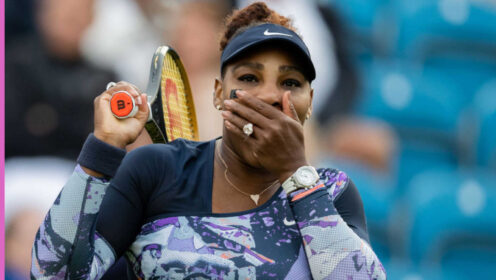 Pictured: Serena Williams speechless