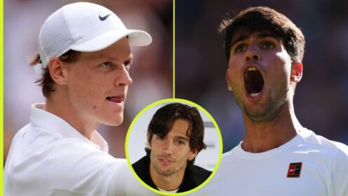 Jannik Sinner, Carlos Alcaraz and Lorenzo Musetti