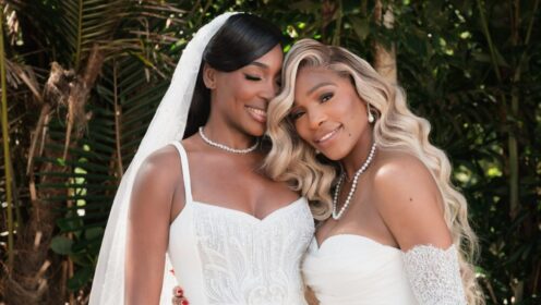 Pictured: Venus and Serena Williams at the former's wedding.