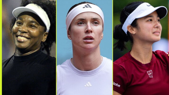 Pictured L-R: Venus Williams, Elina Svitolina, and Alex Eala.