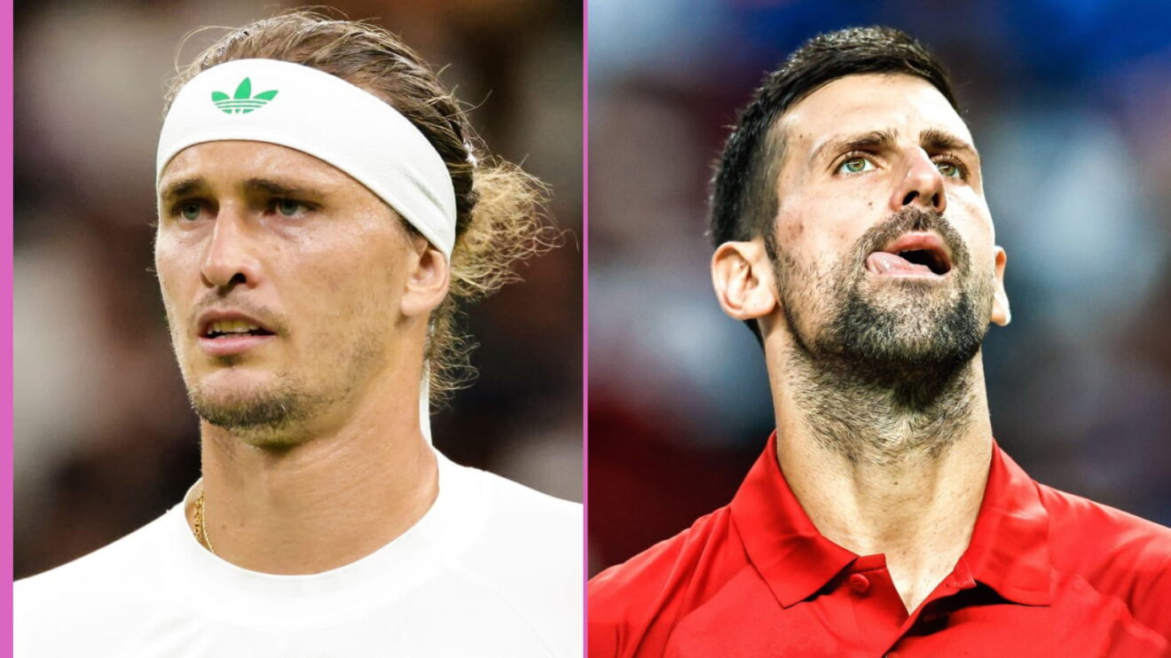 Pictured: Alexander Zverev and Novak Djokovic.