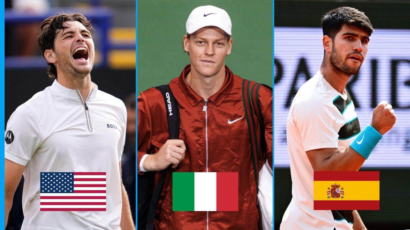 Taylor Fritz, Jannik Sinner and Carlos Alcaraz
