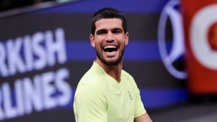 Carlos Alcaraz smiling