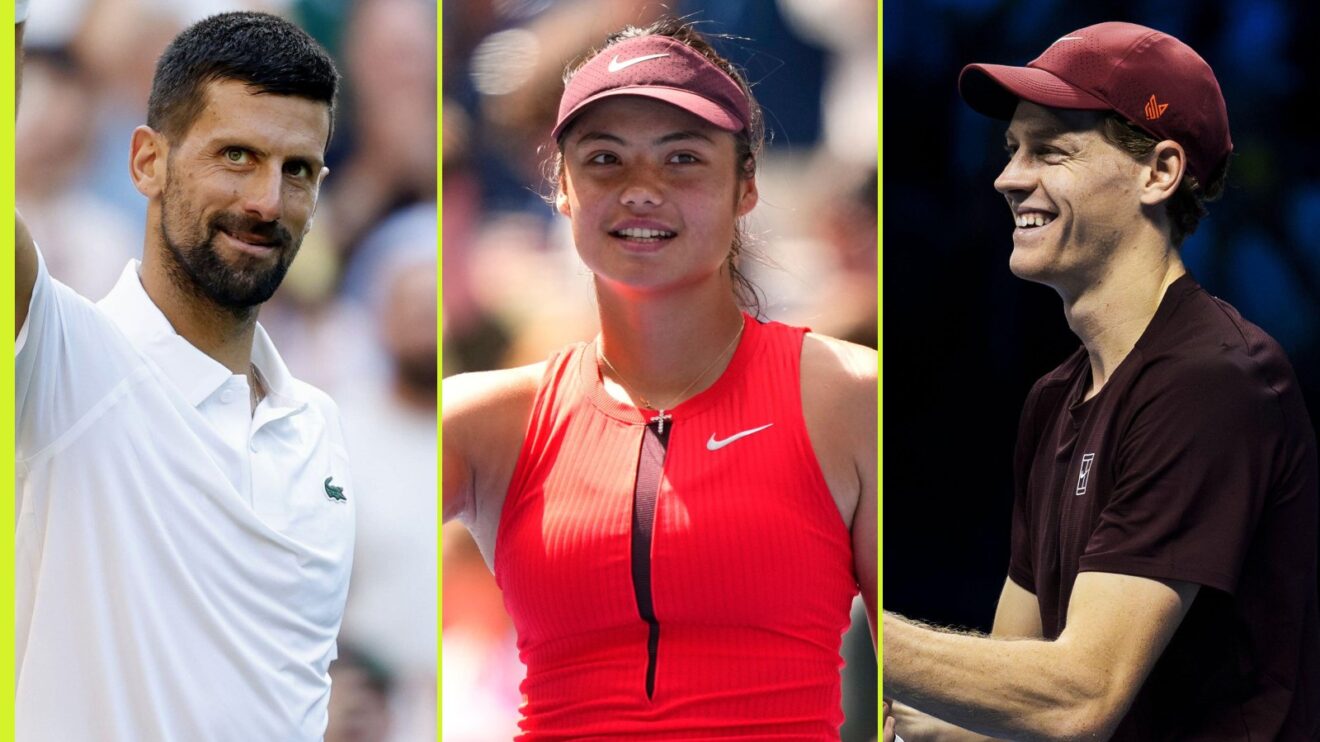 Novak Djokovic, Emma Raducanu and Jannik Sinner