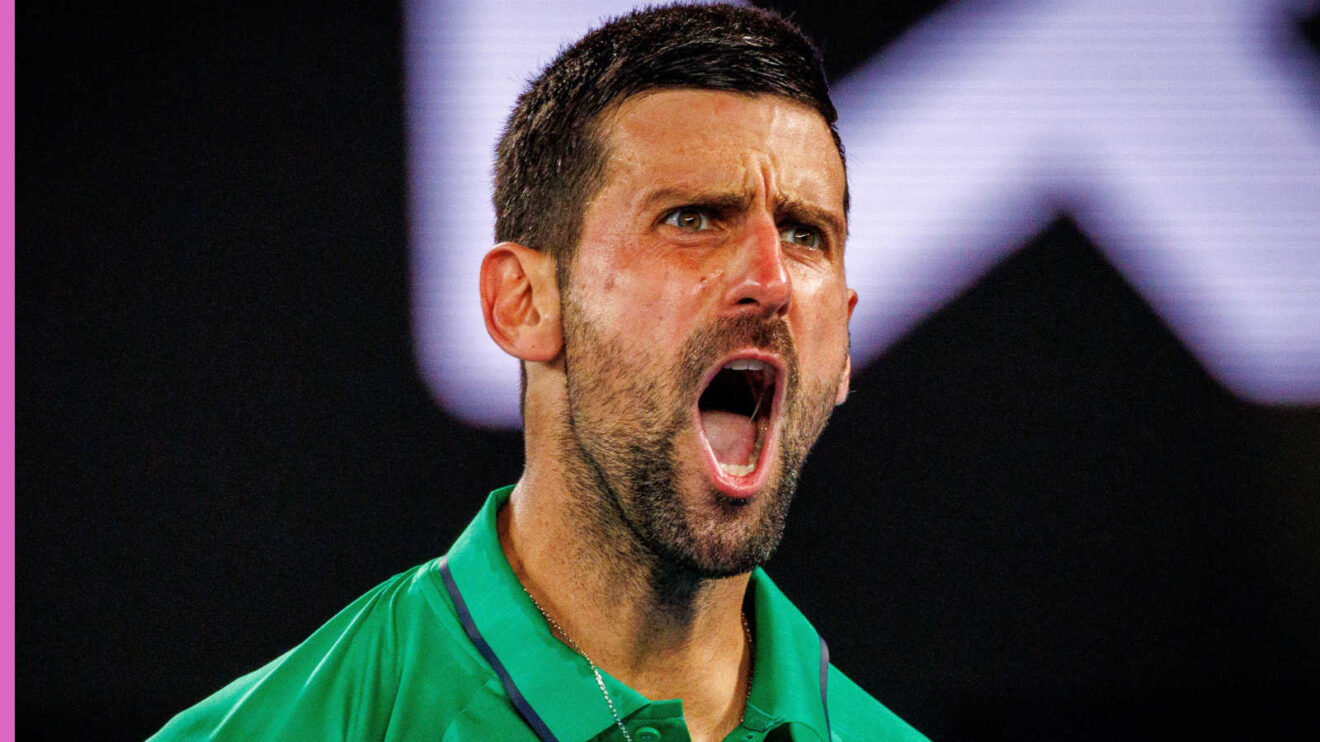 Pictured: A delighted Novak Djokovic