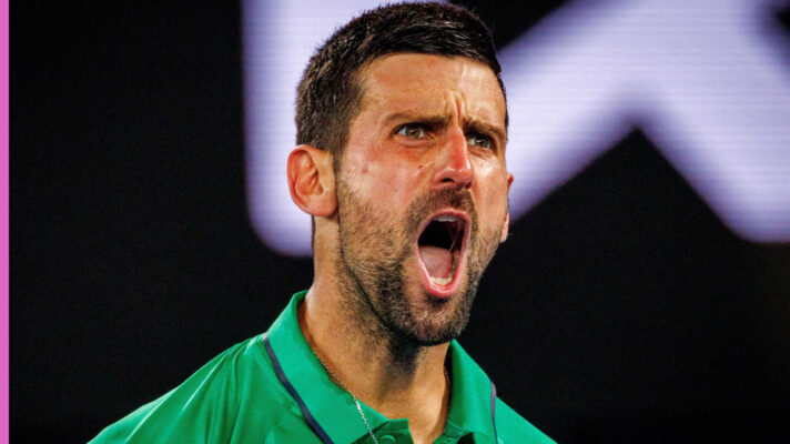 Pictured: A delighted Novak Djokovic