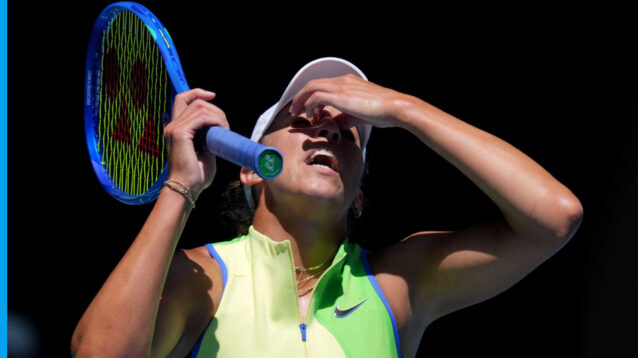 Pictured: A frustrated Madison Keys