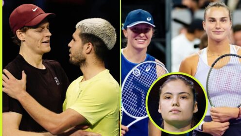 Carlos Alcaraz, Jannik Sinner, Iga Swiatek, Aryna Sabalenka and Emma Raducanu