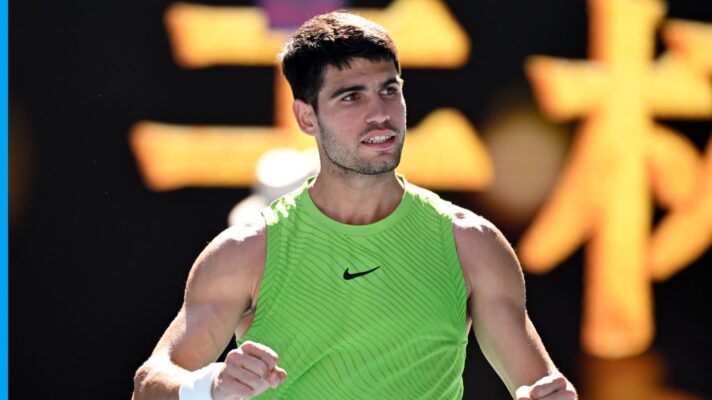 Pictured: Carlos Alcaraz during a match.