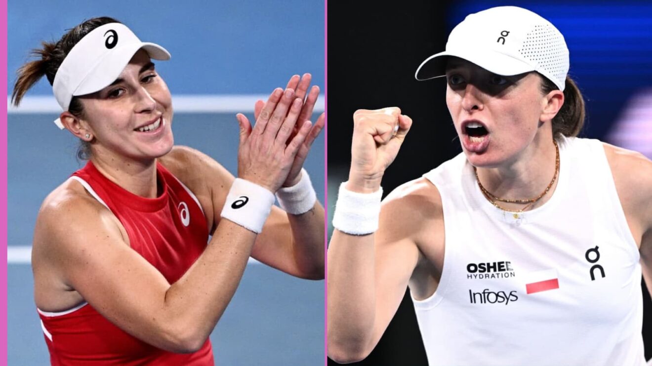 Belinda Bencic and Iga Swiatek at the United Cup