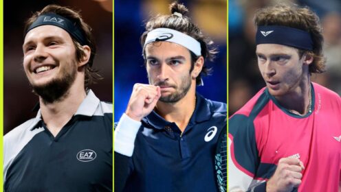 Alexander Bublik, Lorenzo Musetti and Andrey Rublev