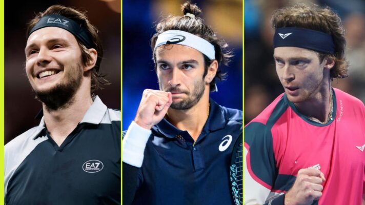 Alexander Bublik, Lorenzo Musetti and Andrey Rublev