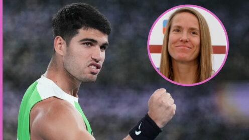 Pictured: Carlos Alcaraz and Justine Henin.