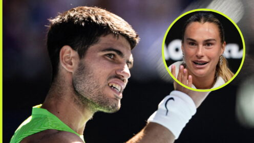 Carlos Carlos and Aryna Sabalenka