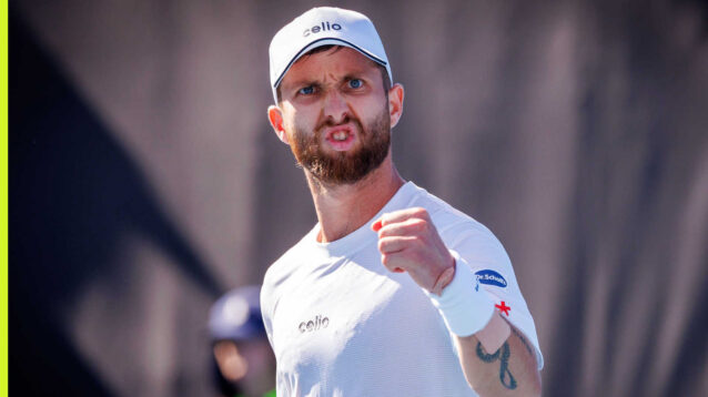 Pictured: Corentin Moutet during his match