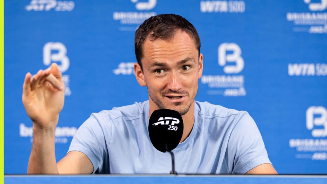 Daniil Medvedev speaks to reporters
