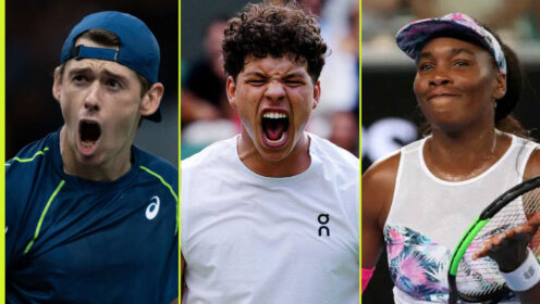 Pictured L-R: Alex de Minaur, Ben Shelton, and Venus Williams.