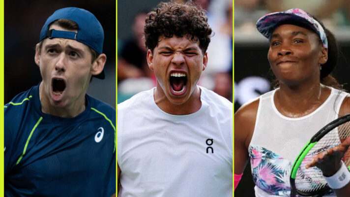 Pictured L-R: Alex de Minaur, Ben Shelton, and Venus Williams.