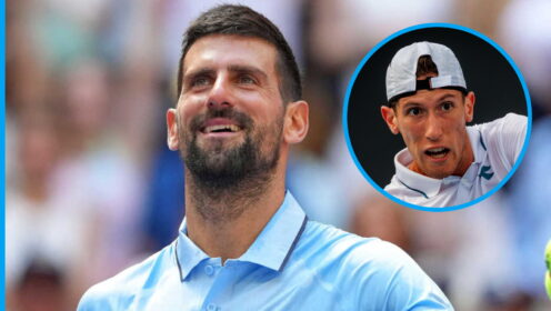 Pictured: Novak Djokovic and Francesco Maestrelli.