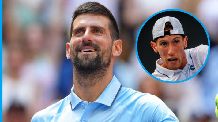 Pictured: Novak Djokovic and Francesco Maestrelli.