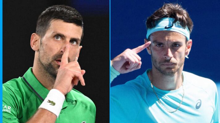 Novak Djokovic and Lorenzo Musetti at the Australian Open