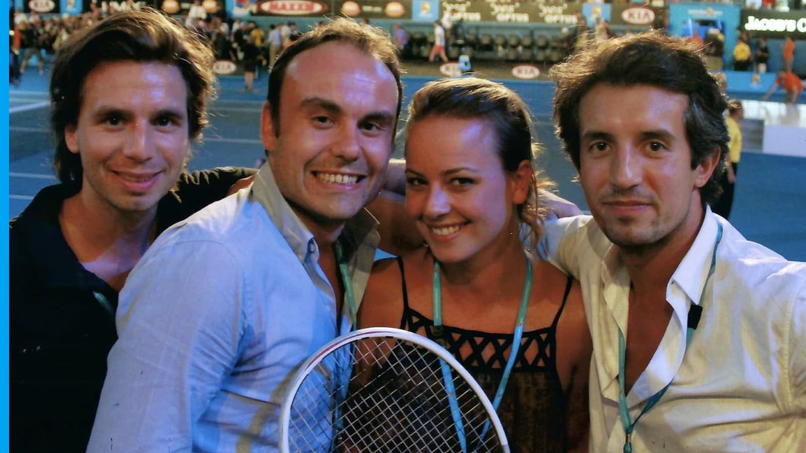 Novak Djokovic handed his racket to a fan