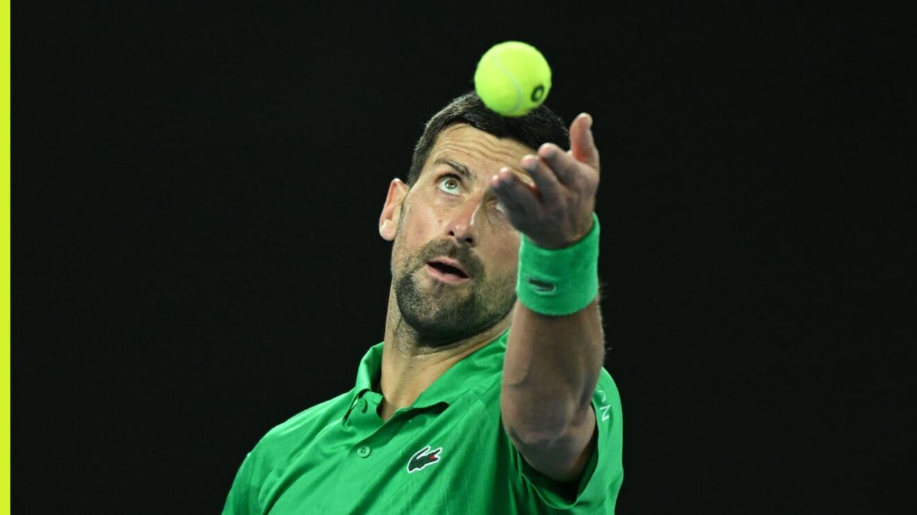 Novak Djokovic in action