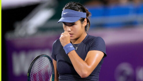 Pictured: Emma Raducanu pleased