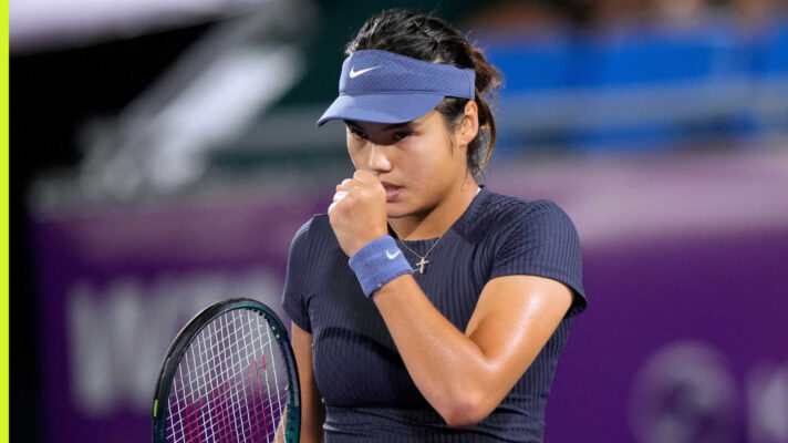 Pictured: Emma Raducanu pleased