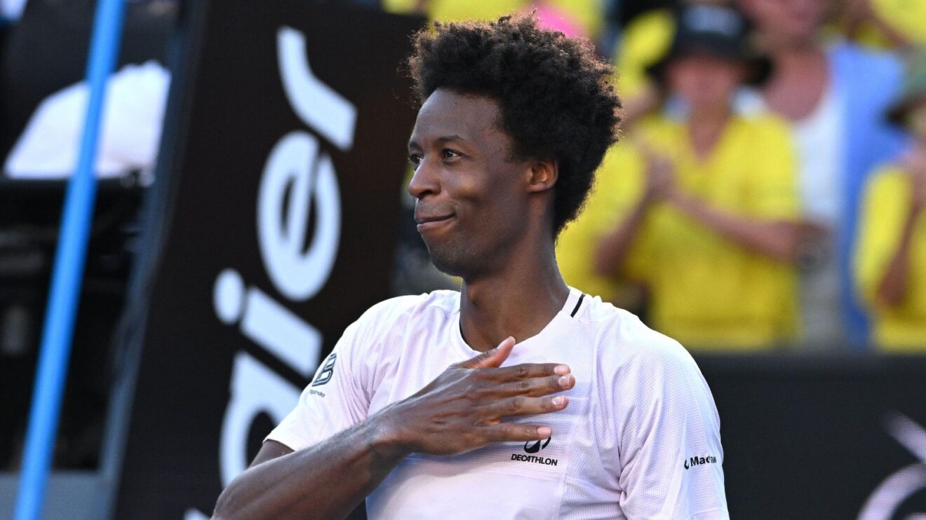 Pictured: Gael Monfils after a match.