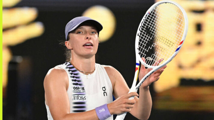 Pictured: Iga Swiatek after her match