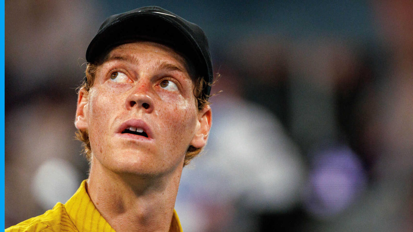 Pictured: Jannik Sinner during his match