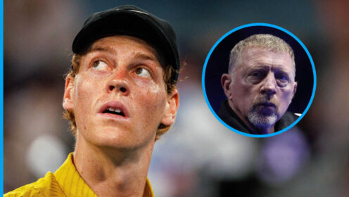 Pictured: Jannik Sinner with Boris Becker inset