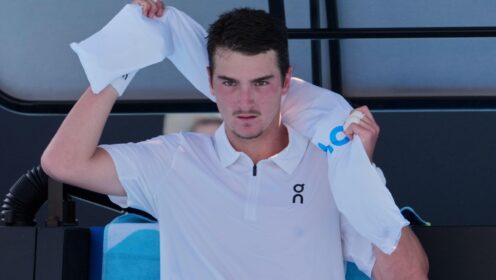 Pictured: Joao Fonseca during a match.