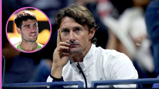 Pictured: Juan Carlos Ferrero with Carlos Alcaraz inset