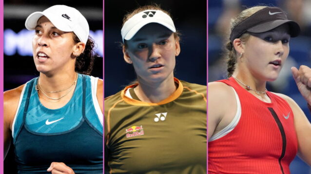 Pictured L-R: Madison Keys, Elena Rybakina, and Mirra Andreeva.