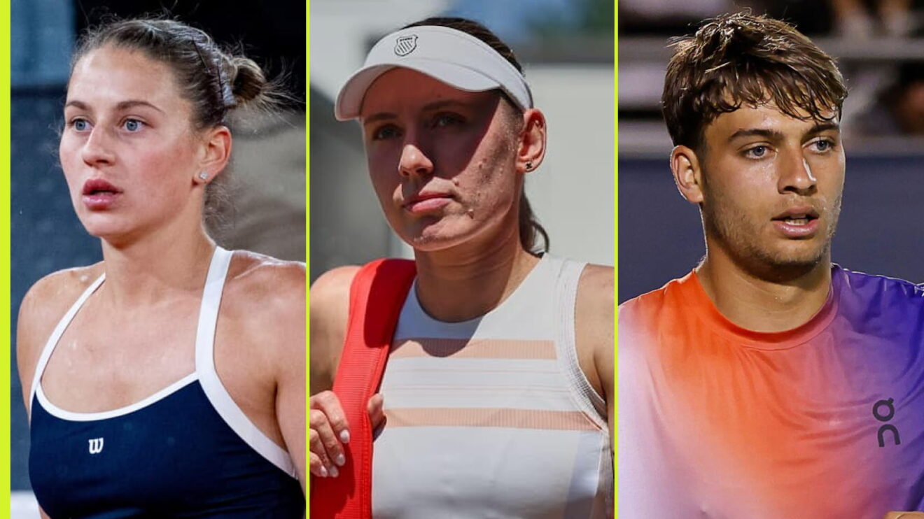 Pictured L-R: Marta Kostyuk, Ekaterina Alexandrova, and Flavio Cobolli.