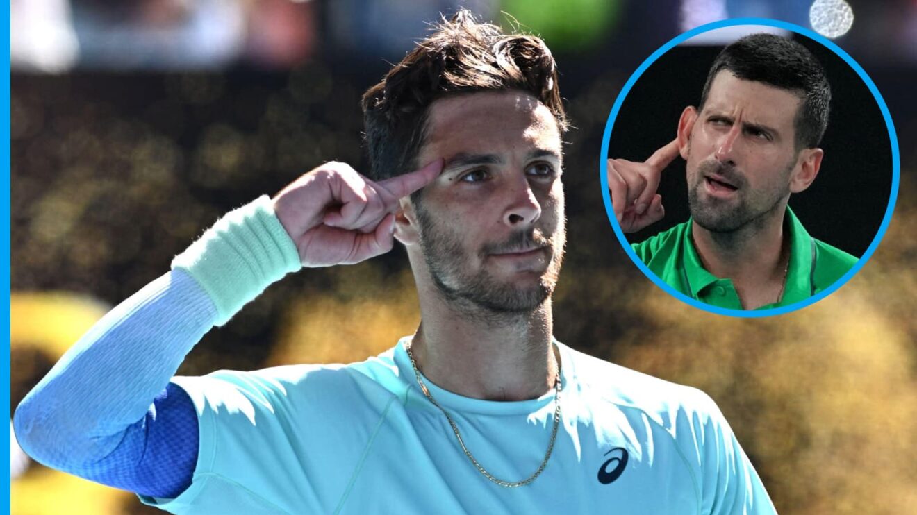 Lorenzo Musetti and Novak Djokovic