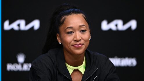 Naomi Osaka speaks at a press conference