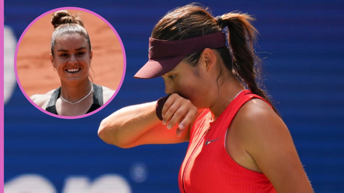 Pictured: Emma Raducanu and Maria Sakkari.