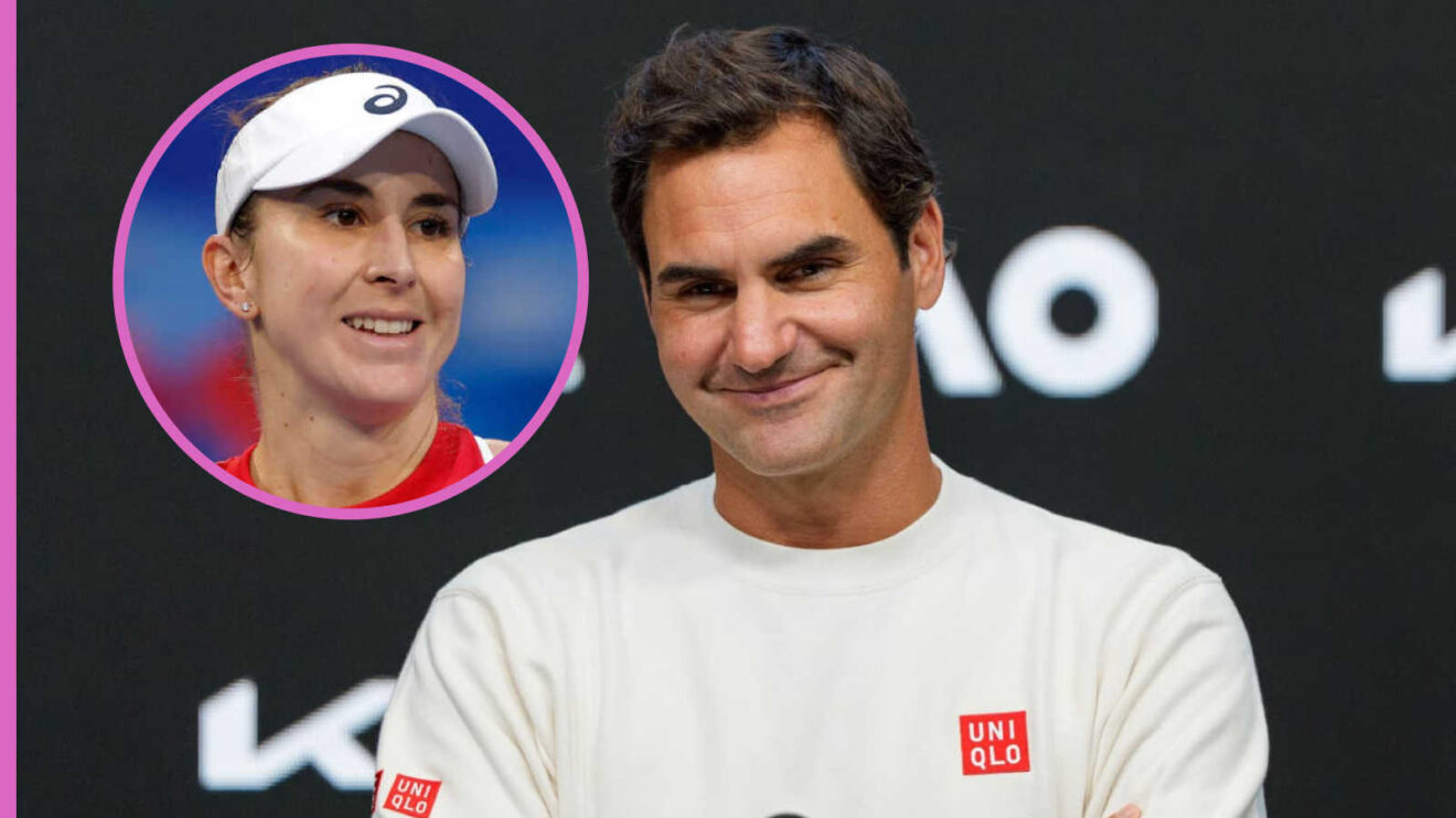 Pictured: Roger Federer with inset of Belinda Bencic