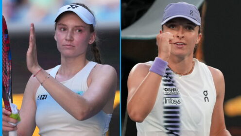 Pictured L-R: Elena Rybakina and Iga Swiatek.