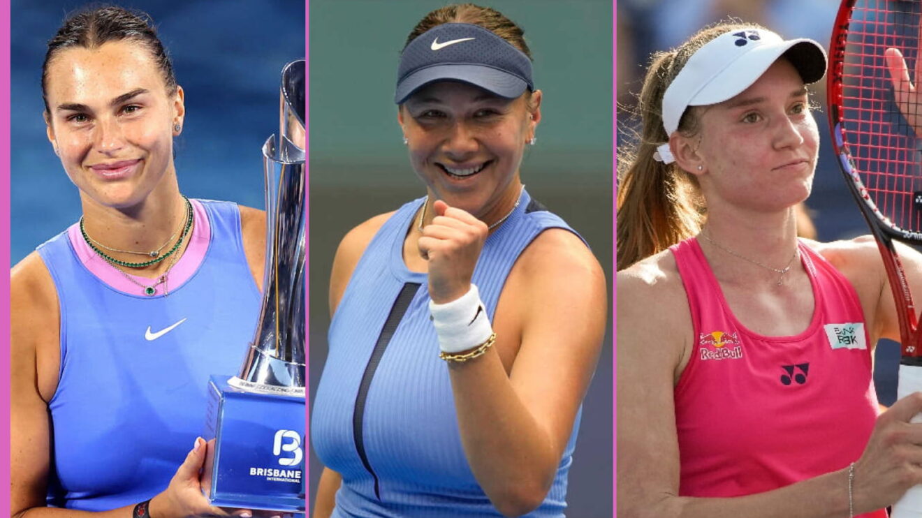 Pictured L-R: Aryna Sabalenka, Amanda Anisimova, and Elena Rybakina.