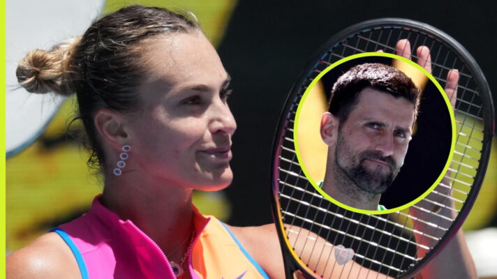 Pictured: Aryna Sabalenka and Novak Djokovic.